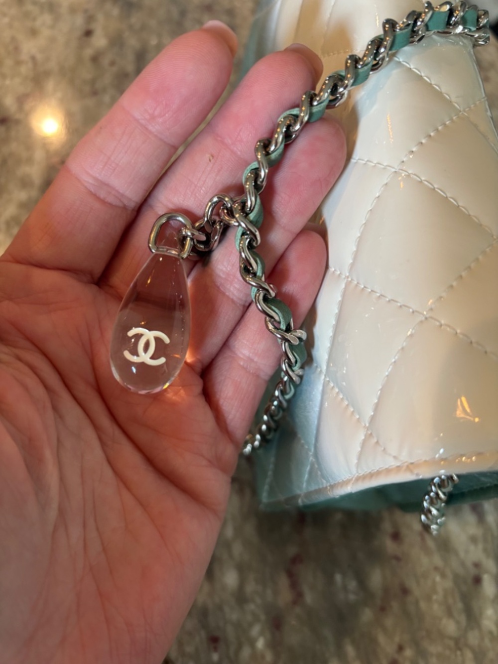 CHANEL Quilted Ombre Wallet On Chain Silver toned HW - Picture 9 of 16